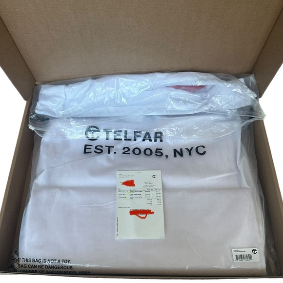 Telfar Large Shopping Bag Red Vegan Leather Tote - Picture 12 of 14